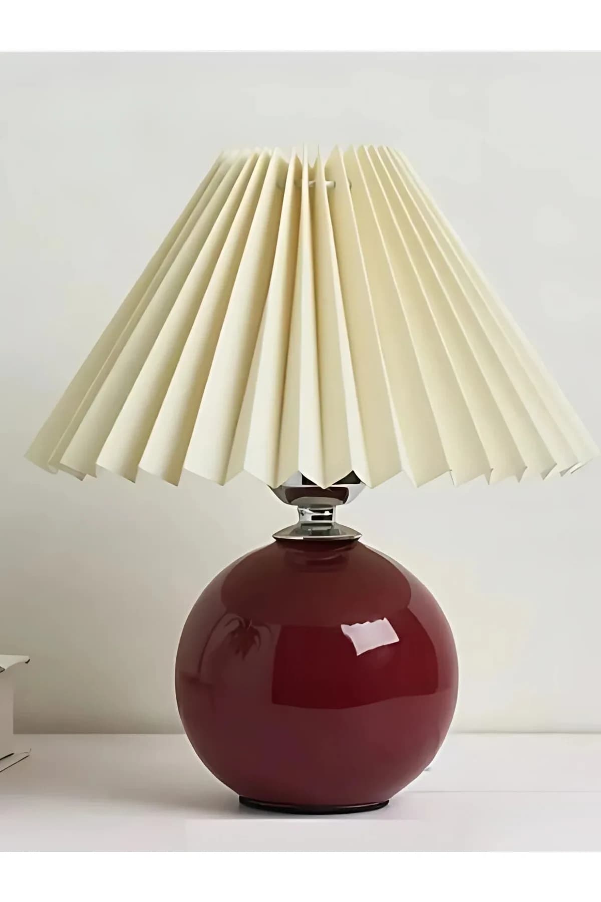 Umbrella Modern Tasarım Abajur Bordo Gövde