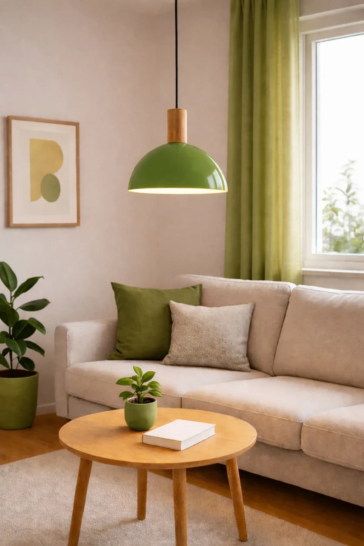 Küre Model Ahşap Detaylı 30 Cm Çaplı Mantar Avize Ofis Cafe Salon Avize