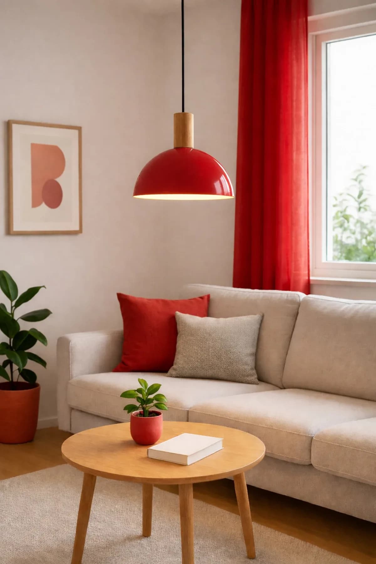 Küre Model Ahşap Detaylı 30 Cm Çaplı Mantar Avize Ofis Cafe Salon Avize