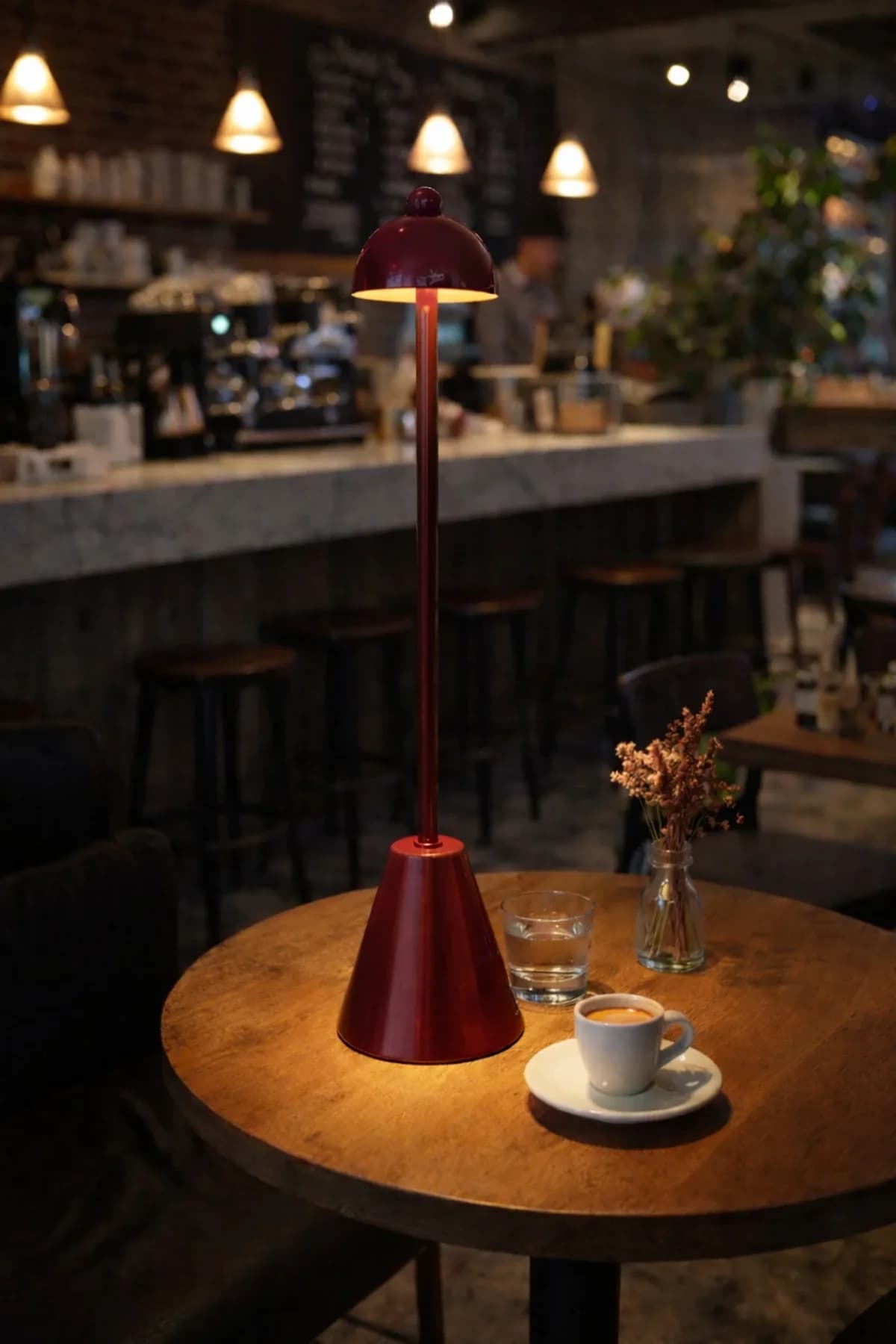 Pilli Vove Bordo Model Masa Lambası Cafe Yatak Odası Salon Abajur