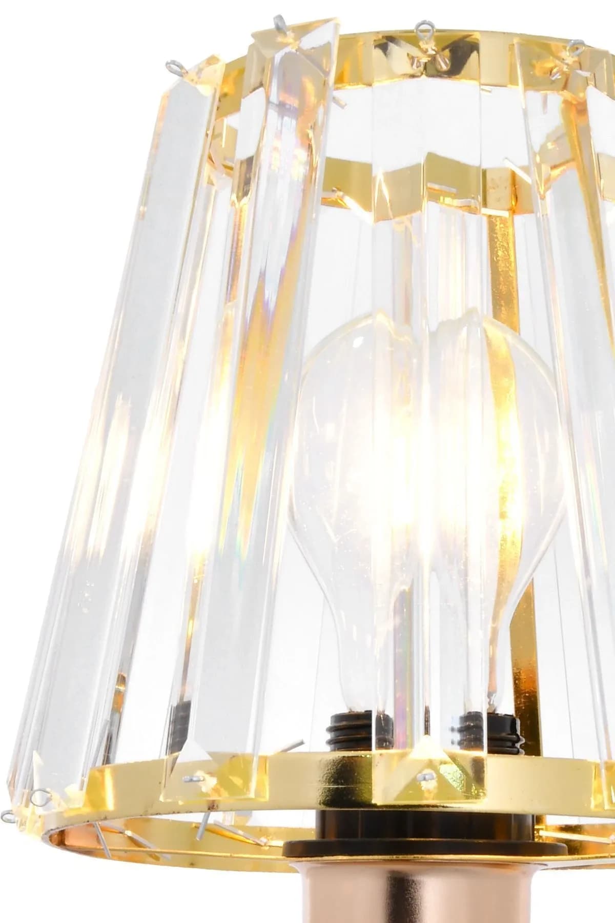Kristal Taşlı Gold Aç-Kapa Kablosuz Pilli Duvar Aplik 1 Adet
