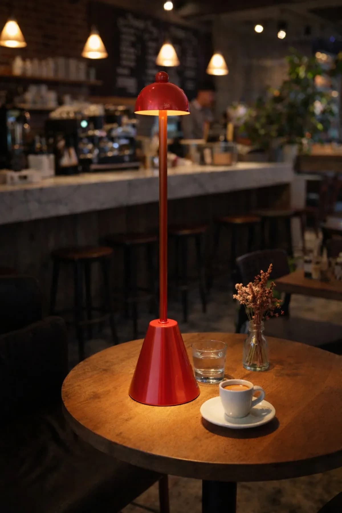 Pilli Vove Bordo Model Masa Lambası Cafe Yatak Odası Salon Abajur