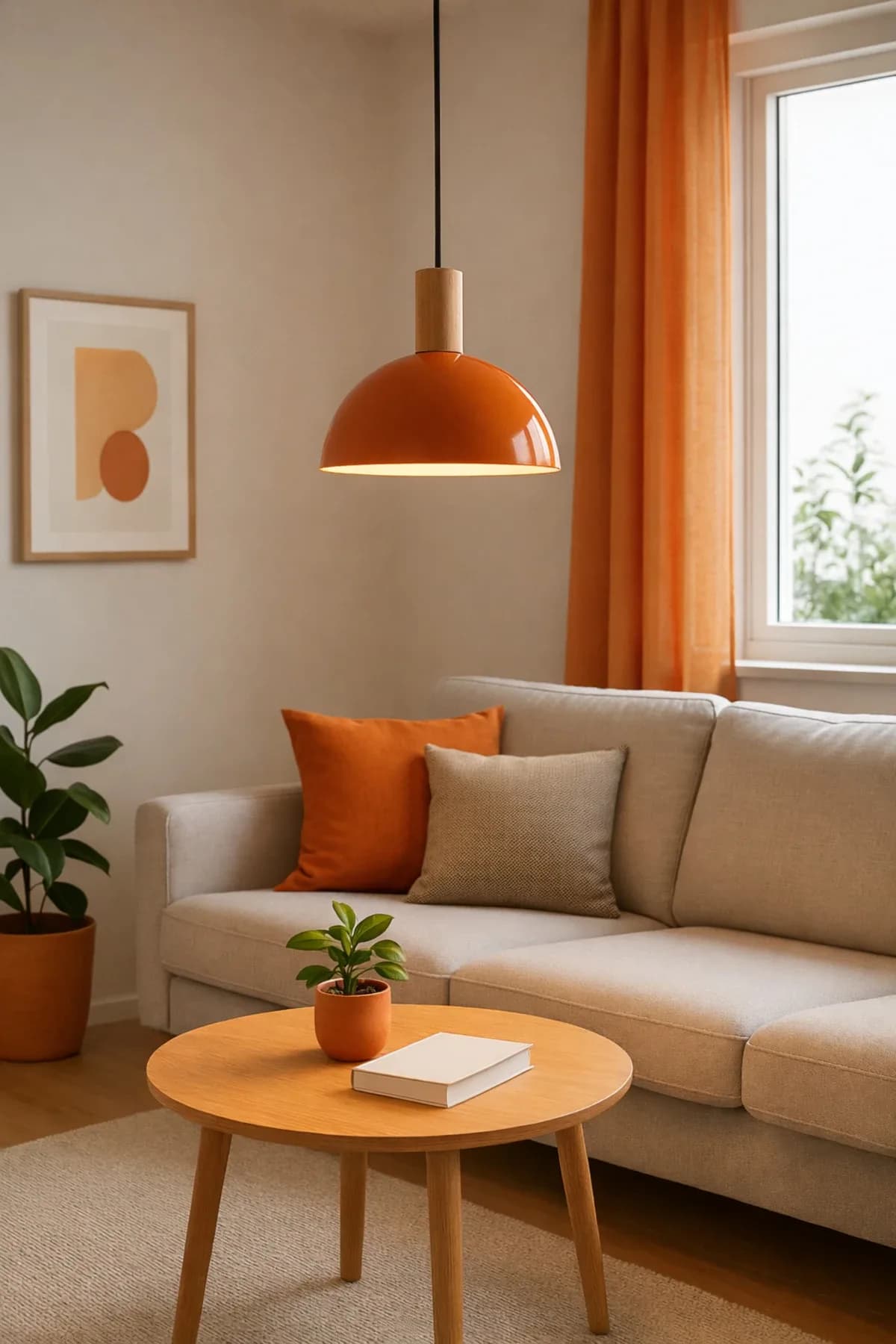 Küre Model Ahşap Detaylı 30 Cm Çaplı Mantar Avize Ofis Cafe Salon Avize