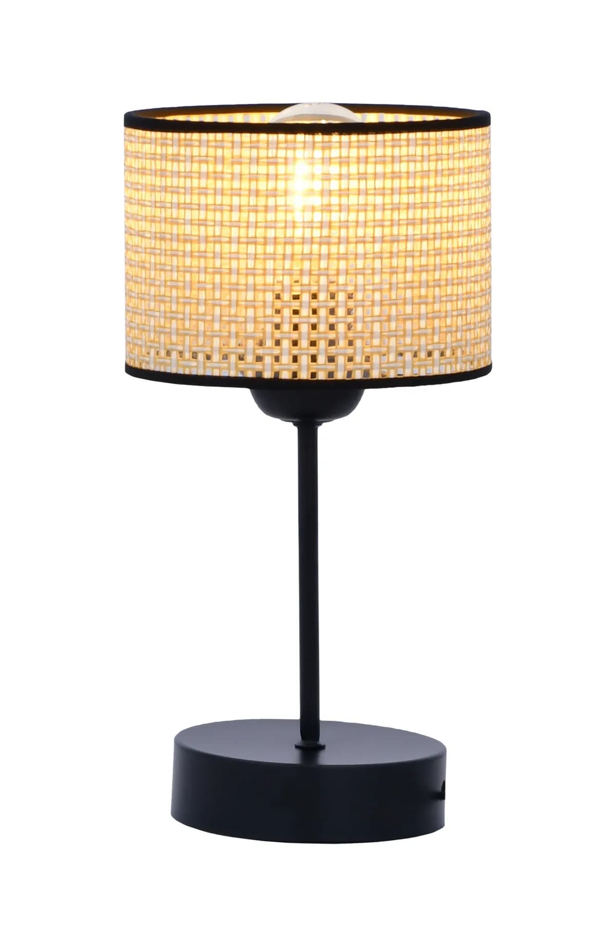 Hazeran Model 2 li Set Modern Rattan Yatak Odası Komidin Salon Masa Lambası Abajur