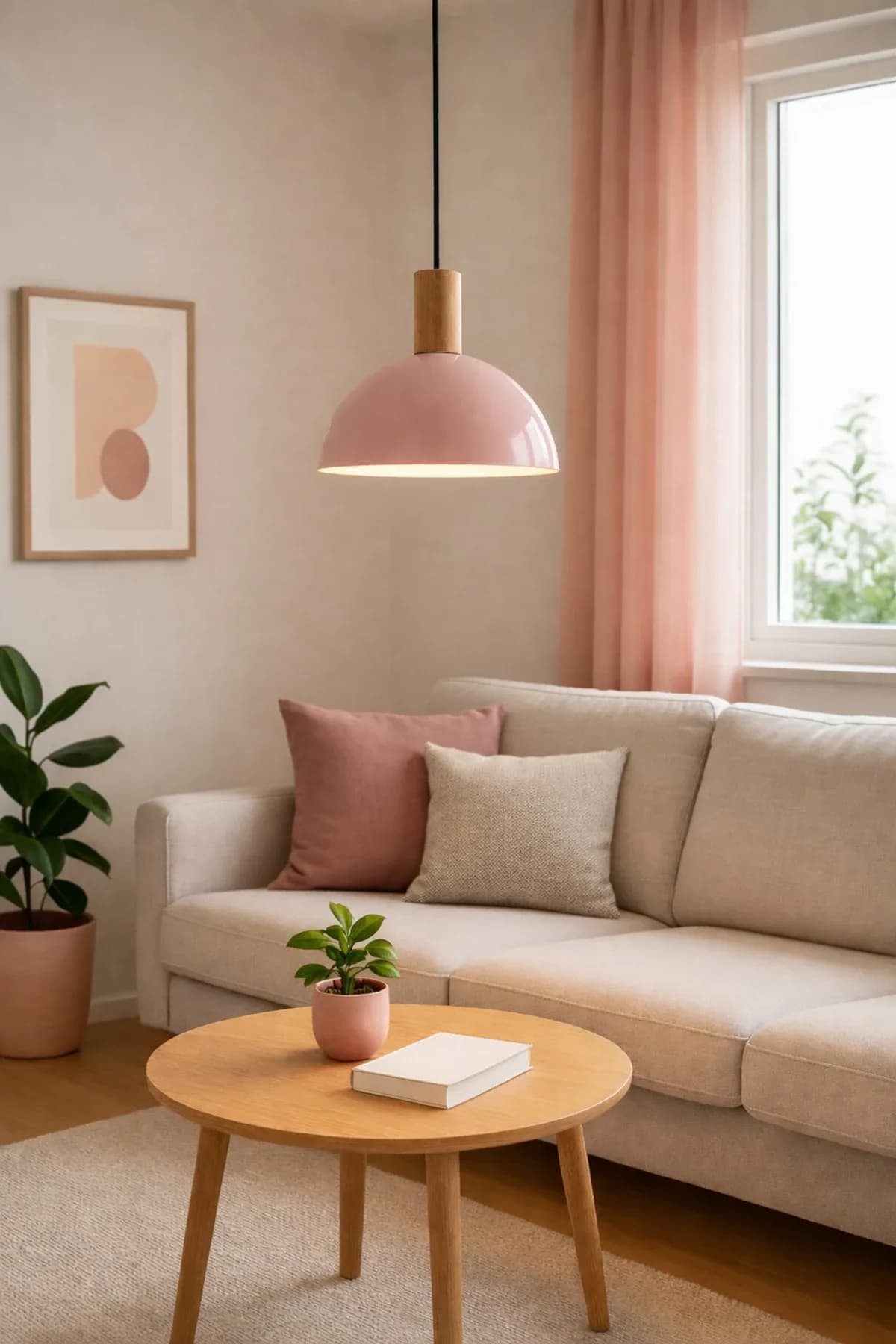 Küre Model Ahşap Detaylı 30 Cm Çaplı Mantar Avize Ofis Cafe Salon Avize