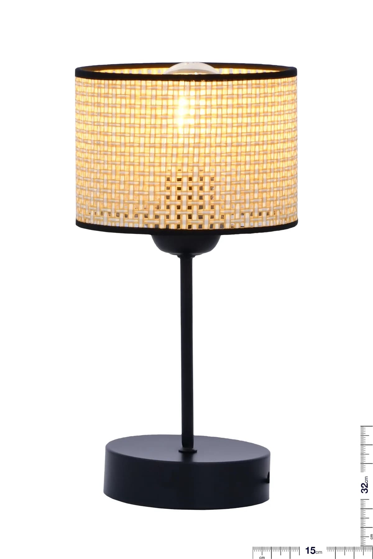 Hazeran Model 2 li Set Modern Rattan Yatak Odası Komidin Salon Masa Lambası Abajur