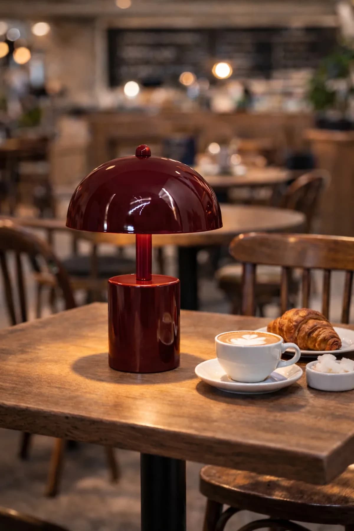 Orbit Bordo Model Pilli Masa Lambası Cafe Salon Yatak Odası Abajur
