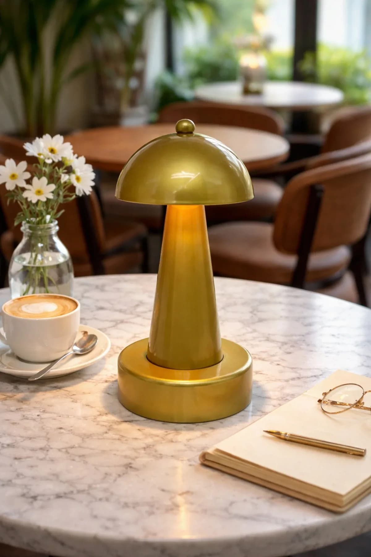 Como Model Bordo Pilli Masa Lambası Cafe Salon Yatak Odası Abajur Aç-Kapa Tuşlu