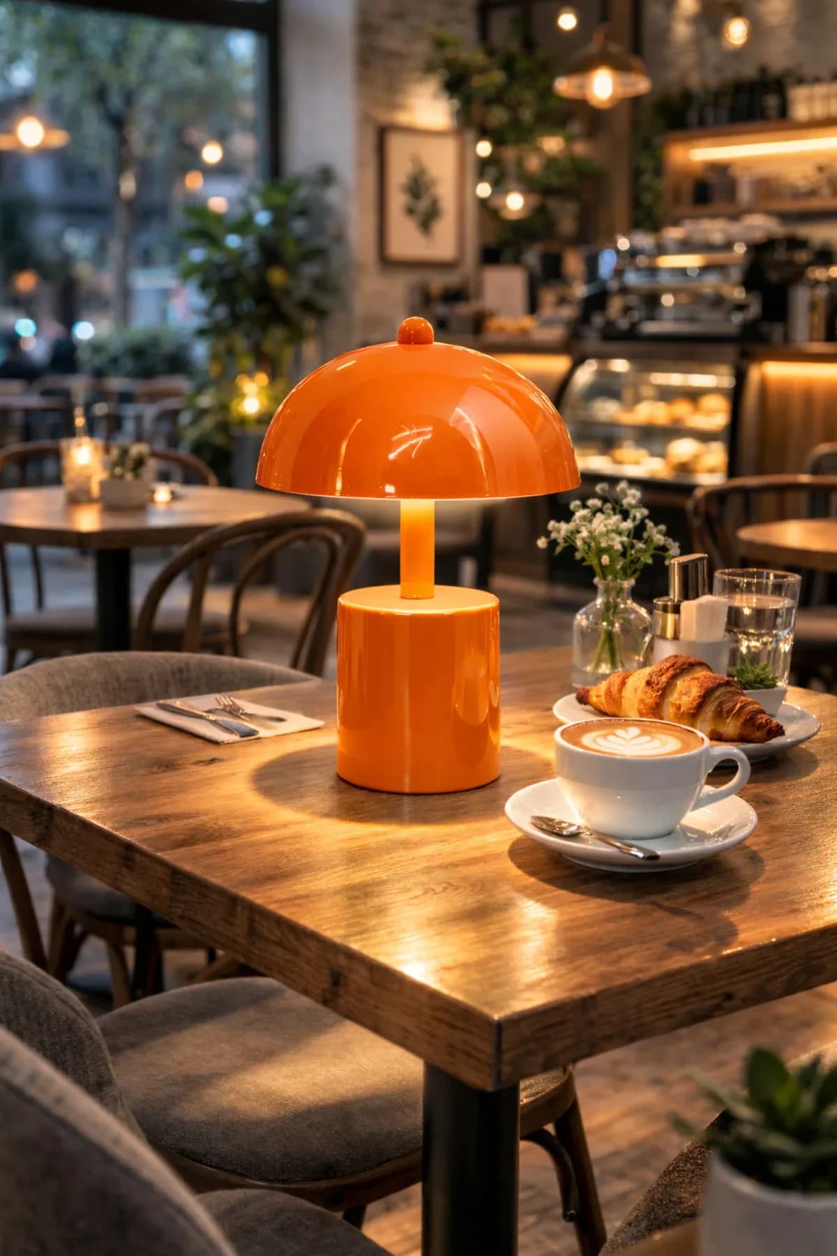 Orbit Bordo Model Pilli Masa Lambası Cafe Salon Yatak Odası Abajur