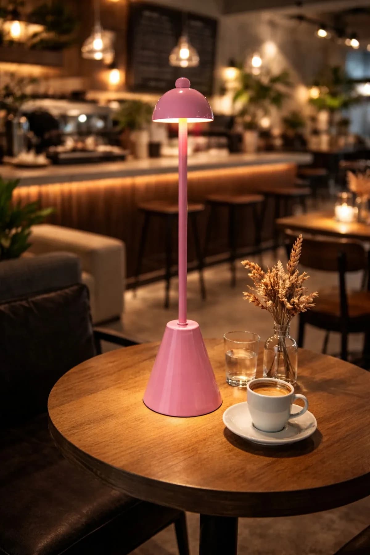 Pilli Vove Bordo Model Masa Lambası Cafe Yatak Odası Salon Abajur