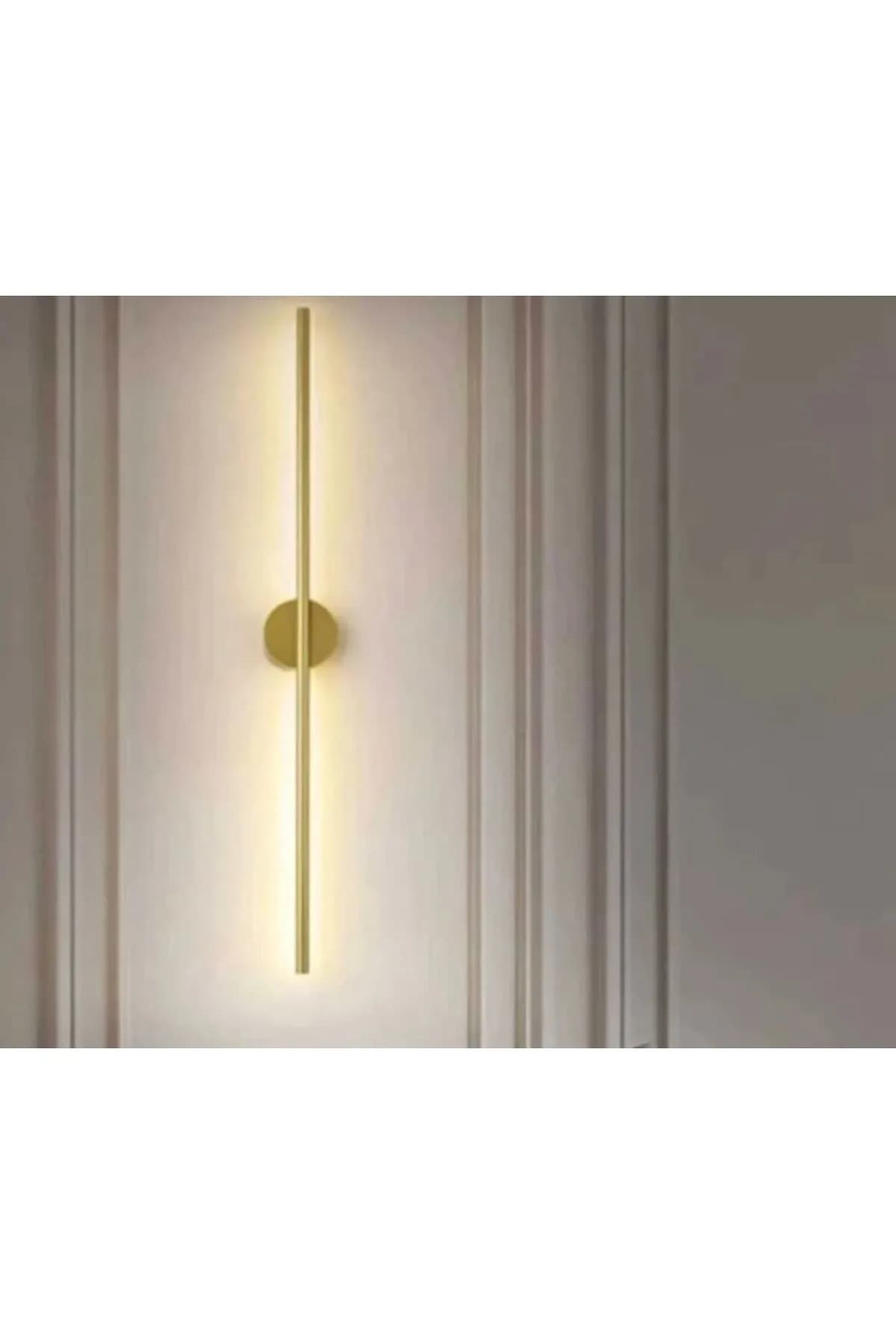Modern Pilli Aplik Tak Çalıştır Kablosuz Ledli Aplik Eskitme Gold Pil Dahildir 70cm