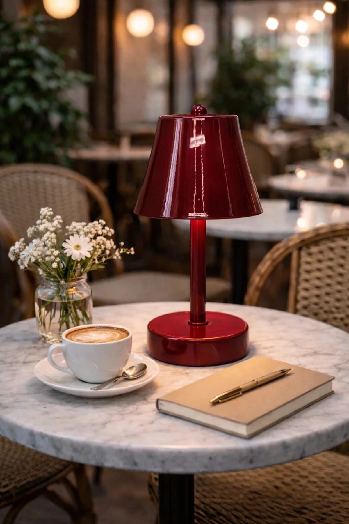 Zily Model Bordo Pilli Masa Lambası Cafe Salon Yatak Odası Proje Abajur