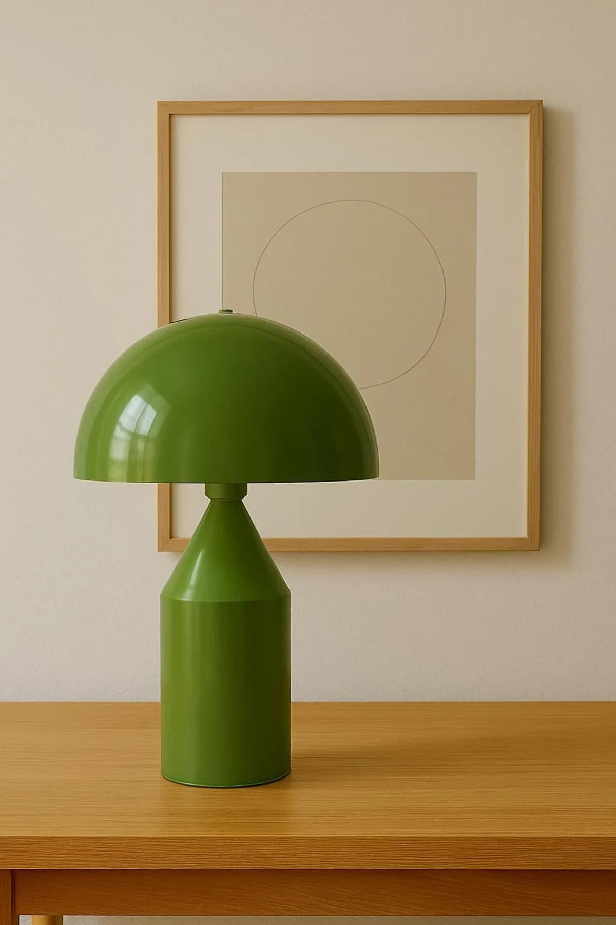 Mushroom Model Kalem Ayaklı Bordo Renkli Çalışma Masası Salon Abajur Masa Lambası