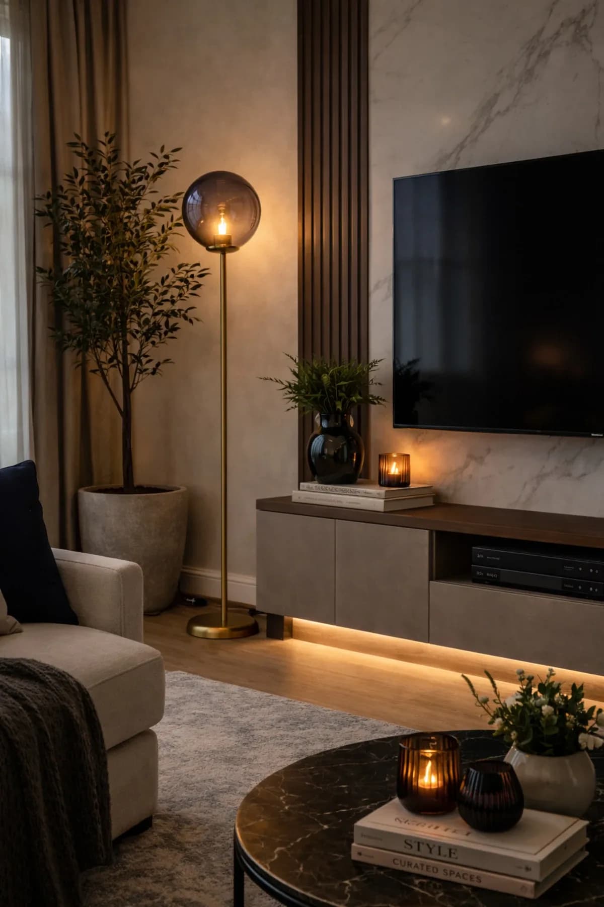 Camlı Model Eskitme Lambader Salon Yatak Odası Şık Lambader Proje Lüks