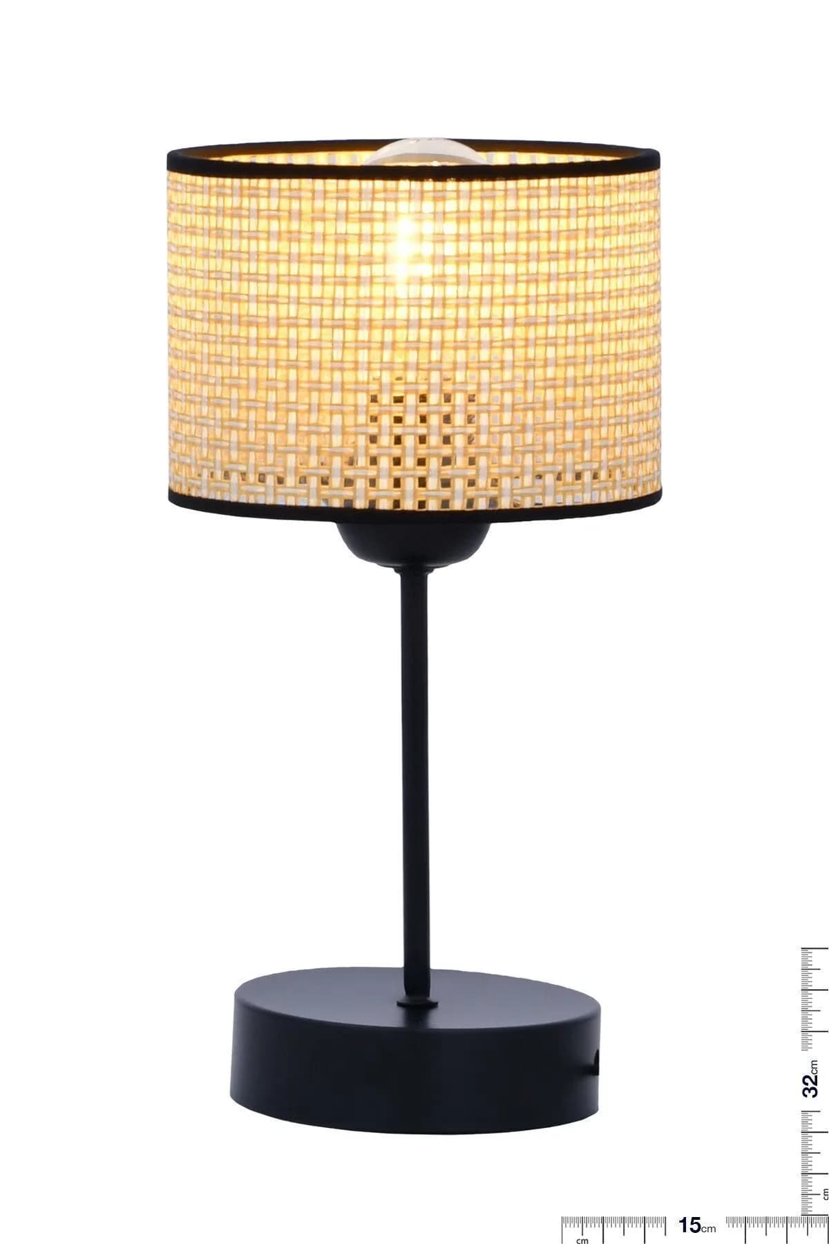 Hazeran Model Rattan Tekli Salon Yatak Odası Komidin Masa Lambası