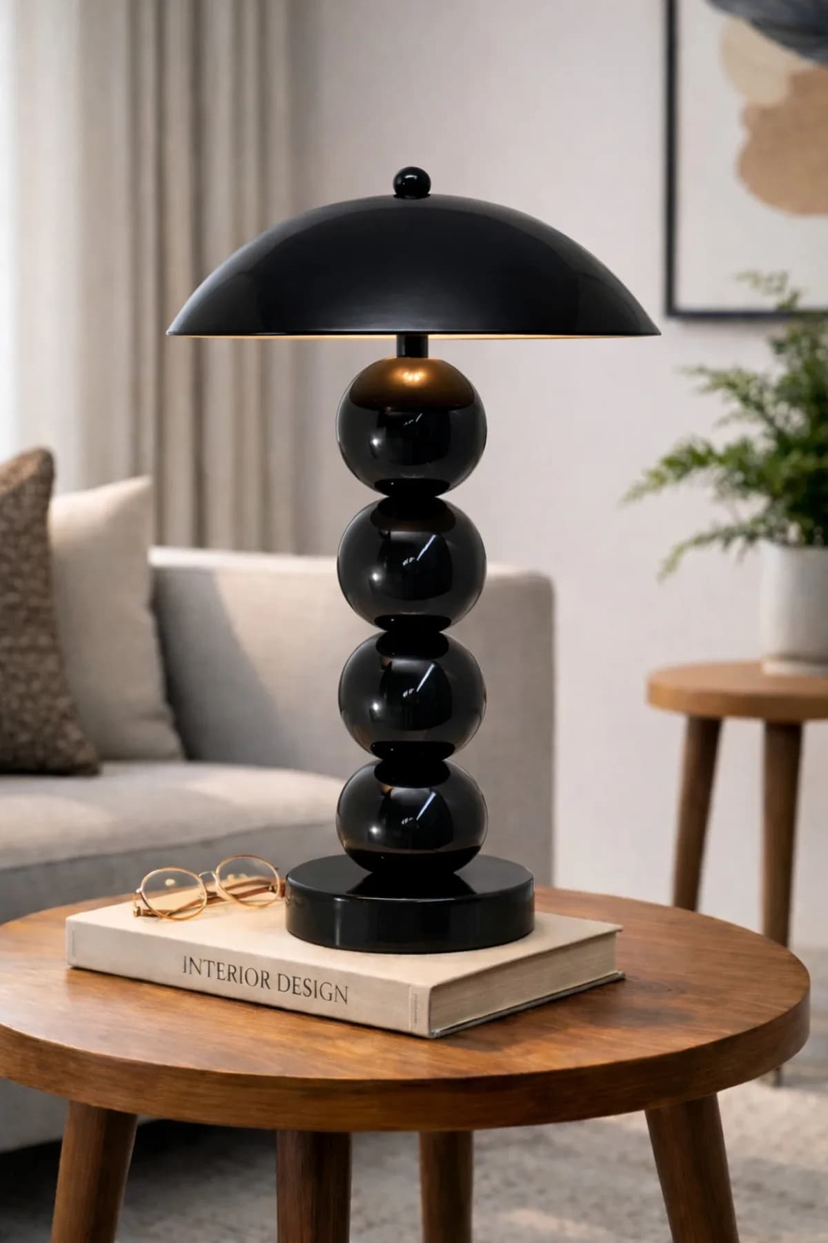 Pilli 4 Top Bordo Model Masa Lambası Cafe Salon Yatak Odası Aç Kapa Çalıştır Abajur