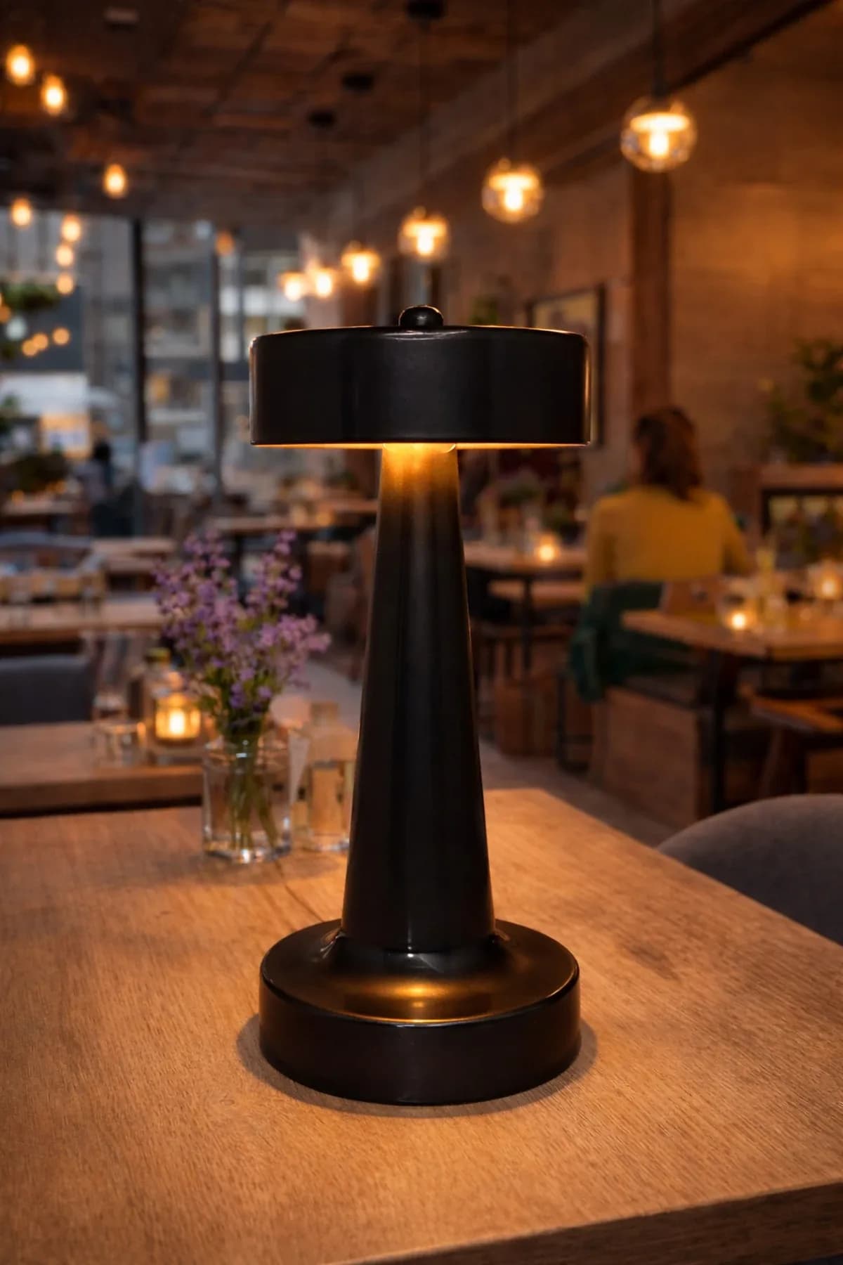 Dome Bordo Model Pilli Masa Lambası Cafe Salon Yatak Odası Proje Abajur