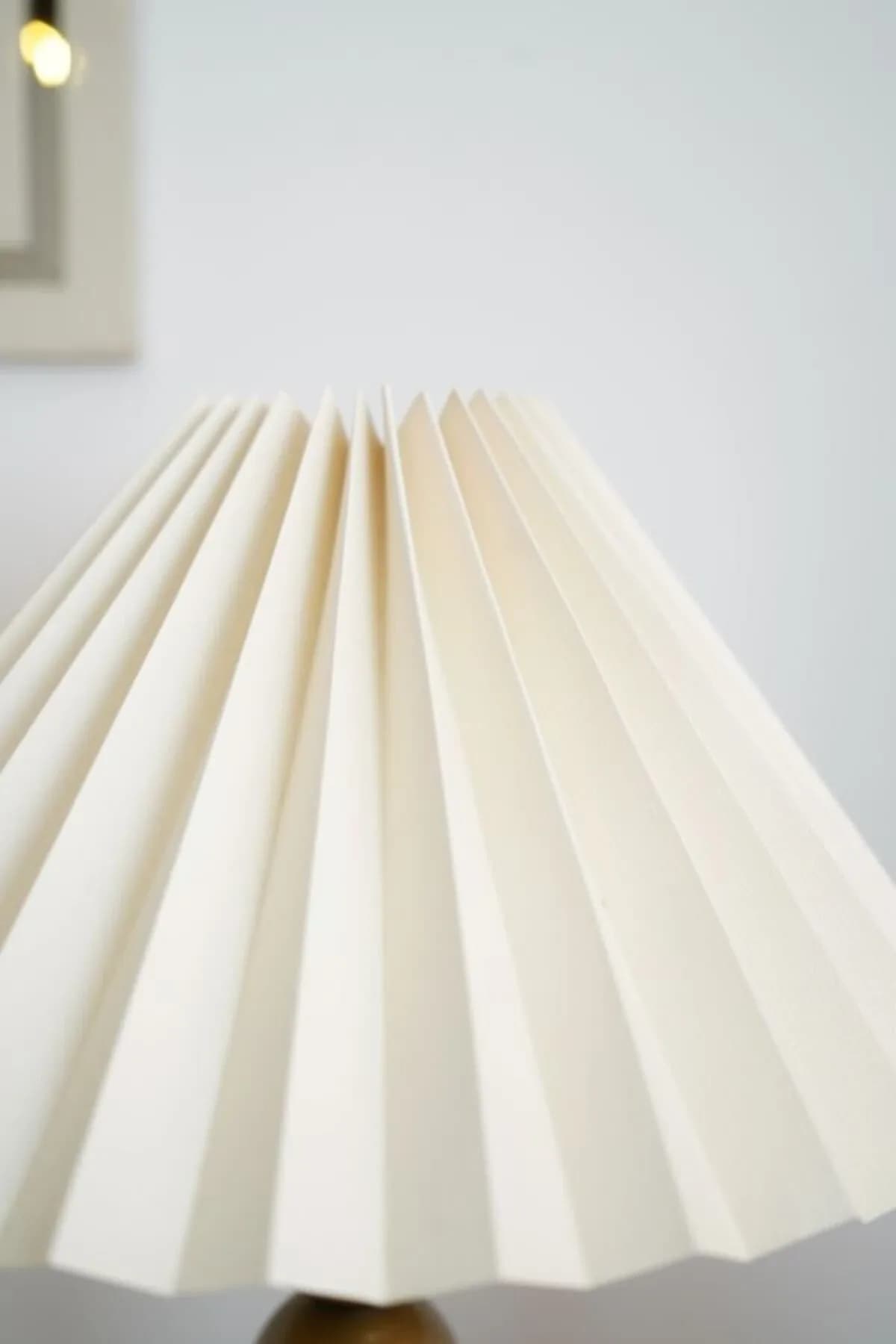 Eskitme Top Model Kumaş Umbrella Şapkalı Dekoratif Abajur Salon Yatak Odası