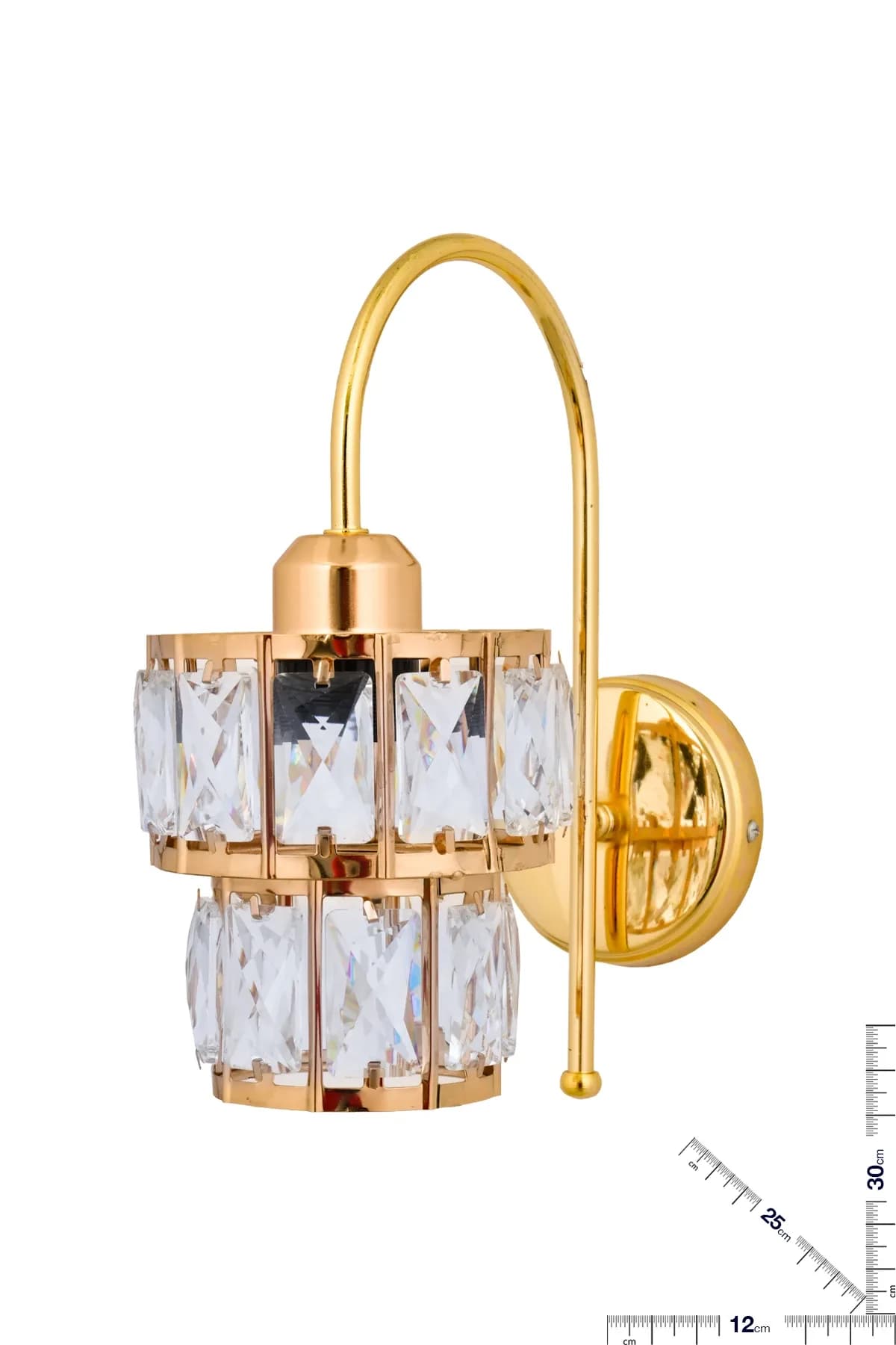 Özel Kristal Taşlı Gold İki Katlı Pasta Süper Model Pilli Tak Çalıştır Aplik
