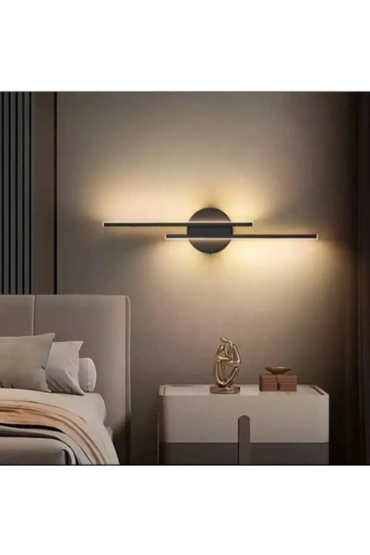 Modern Pilli Siyah Pil Dahil Dekoratif Günışığı Led Çift Yön Duvar Aydınlatma